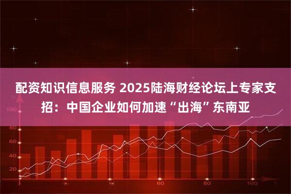 配资知识信息服务 2025陆海财经论坛上专家支招：中国企业如何加速“出海”东南亚