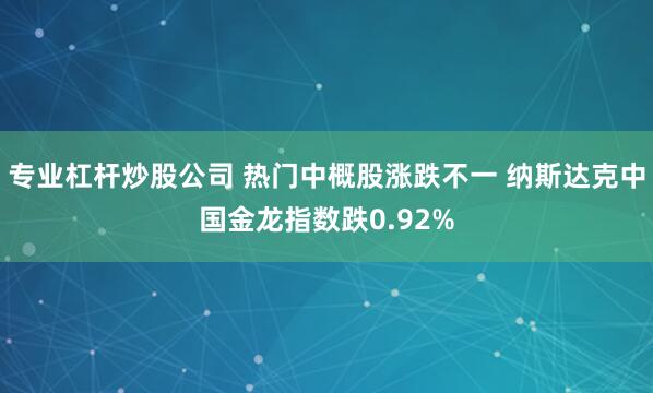 专业杠杆炒股公司 热门中概股涨跌不一 纳斯达克中国金龙指数跌0.92%